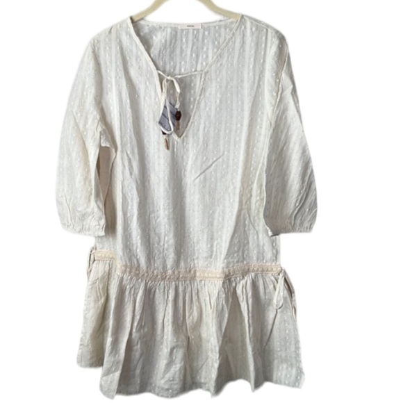 Eberjey Sharon Crochet Organic Cotton Swim Coverup Size S